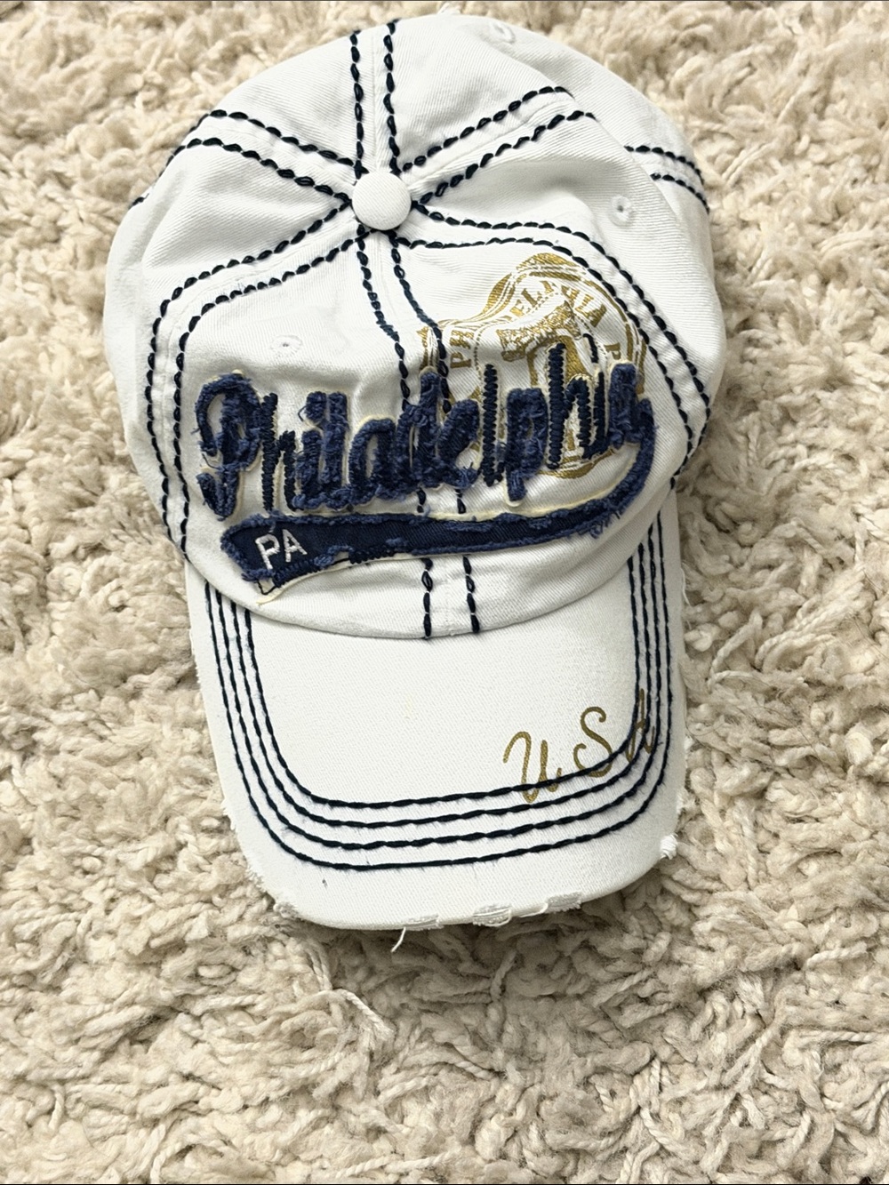 Philadelphia PA White Kids Baseball Cap